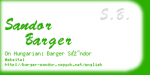 sandor barger business card